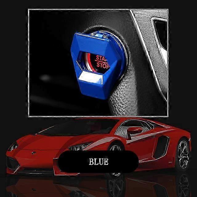 1Pcs Car Interior One-Key Start Ignition Engine Stop Push Switch Button Protective Cover Decoration Sticker Accessories