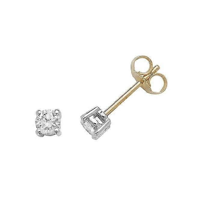 Diamond Jewellery 18K Gold Studs with 0.40ct Diamonds EDQ187