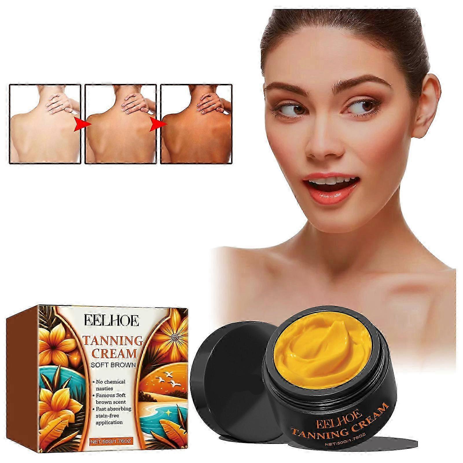 Intensive Tanning Gel, 50g Tanning Cream Soft Brown, Natural Tanning Accelerator Cream Gel, Soft Brown Tanning Cream