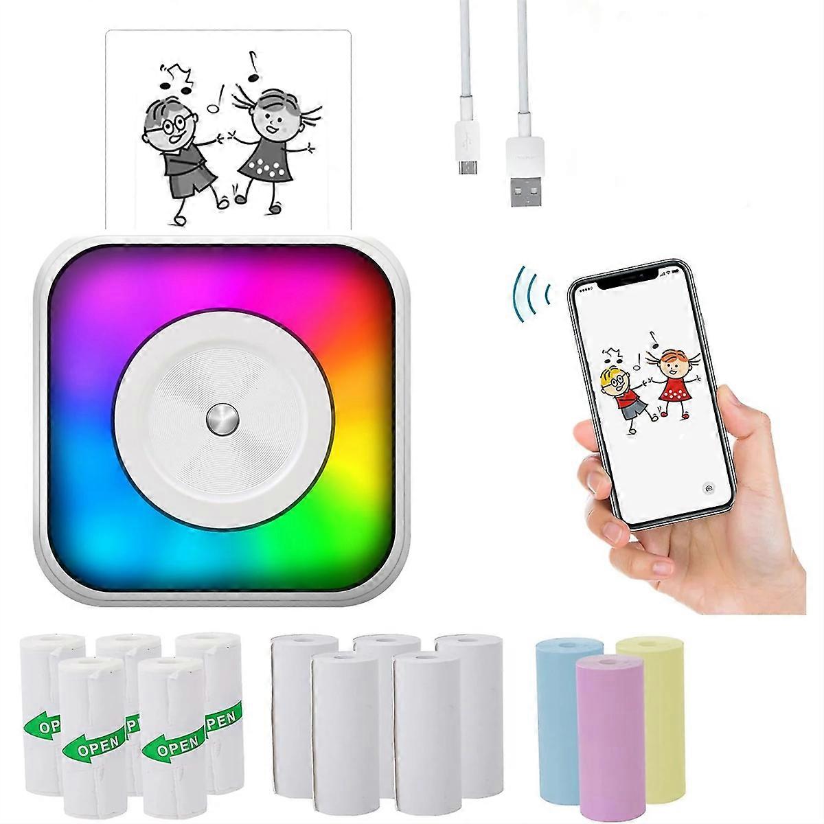 Foreign trade mini printer photo printer wireless mobile phone misprint printer portable printer - C31 (including a roll of paper) + 3 sheets of color