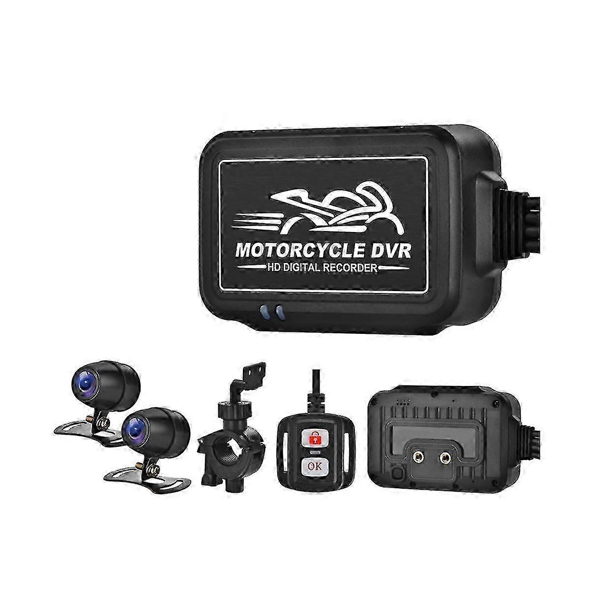 1080p二重オートバイのカメラはオートバイのMotのためのHDの夜のビデオレコーダーを防水運転レコーダー