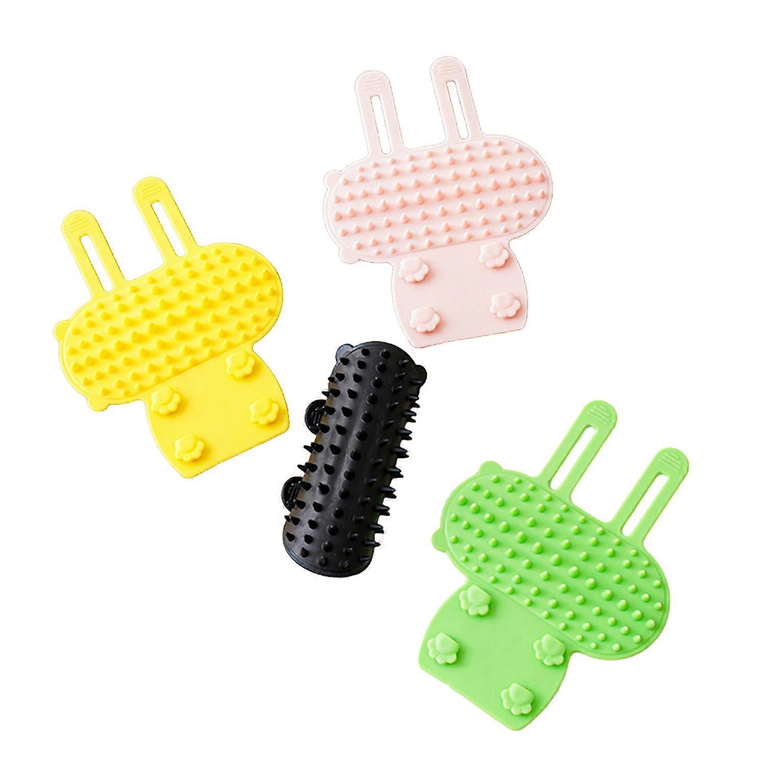 2/4Pcs Cat Self Groomer Silicone Cat Brush Adjustable Table Leg Corner Cat Face Itch Scratching