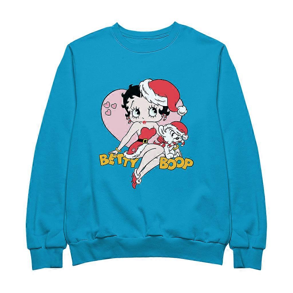 Betty Boop Christmas And Pudgy Heart Men's Sweatshirt