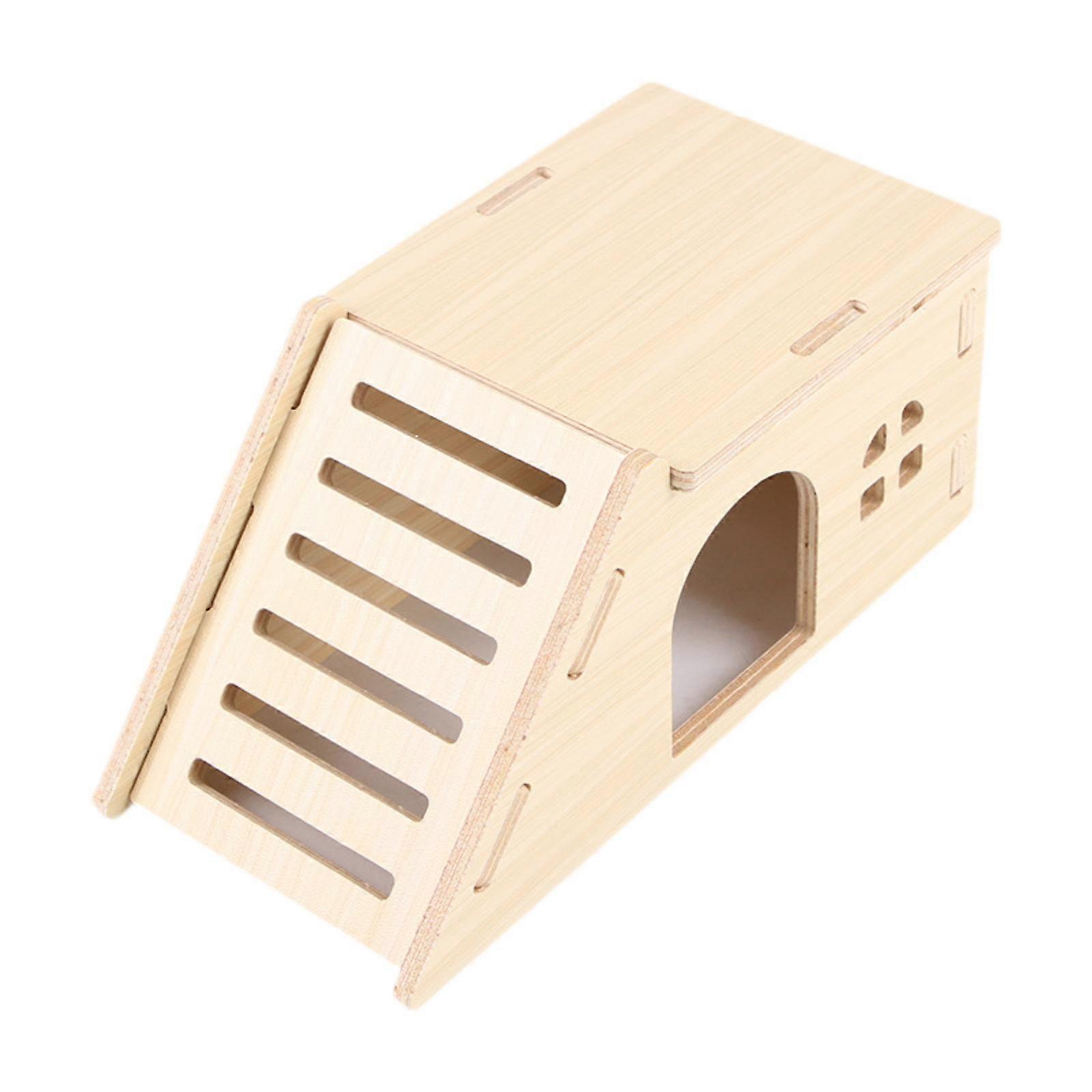 Hamster Tırmanma Oyuncak Gerbils Kirpi Gine Domuzları için Ahşap Hamster Evi