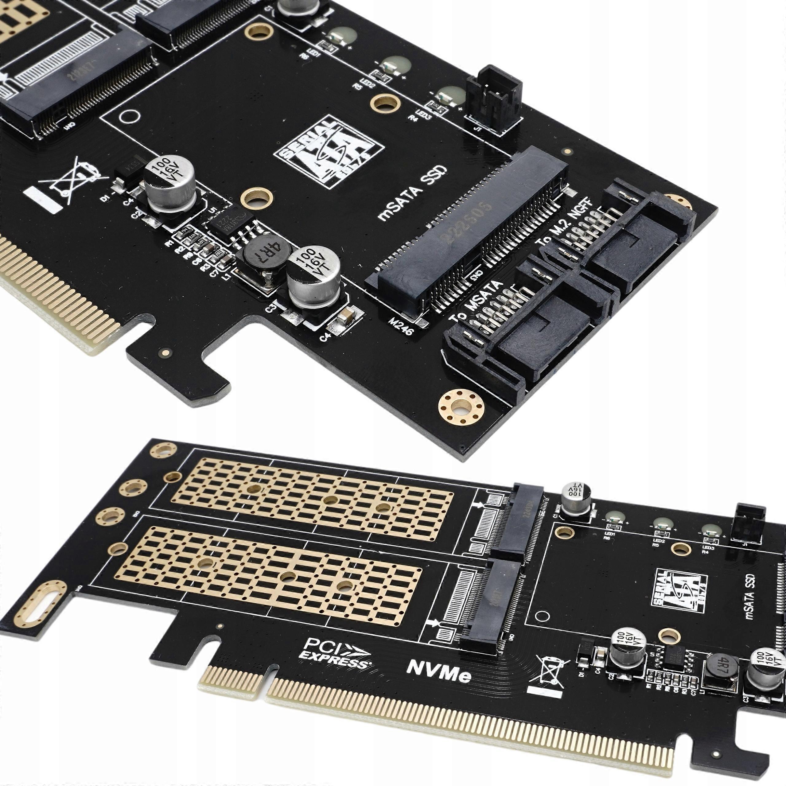 Pcie X16 Adapter For M.2 (nvme+sata) And Msata Drives