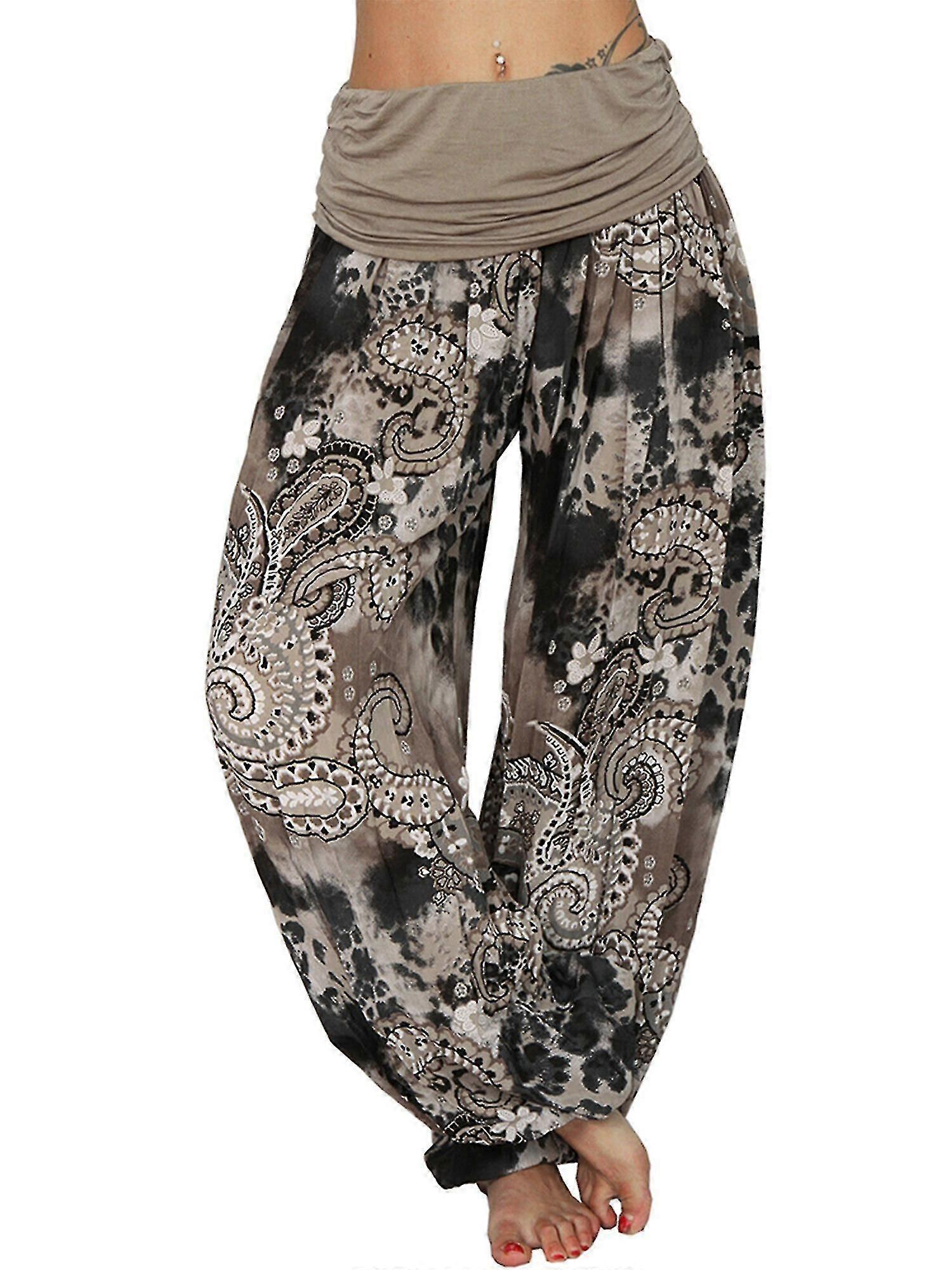 Womens Plus Size Boho Baggy Harem Pants Indian Aladdin Hippy Gypsy Yoga Trousers