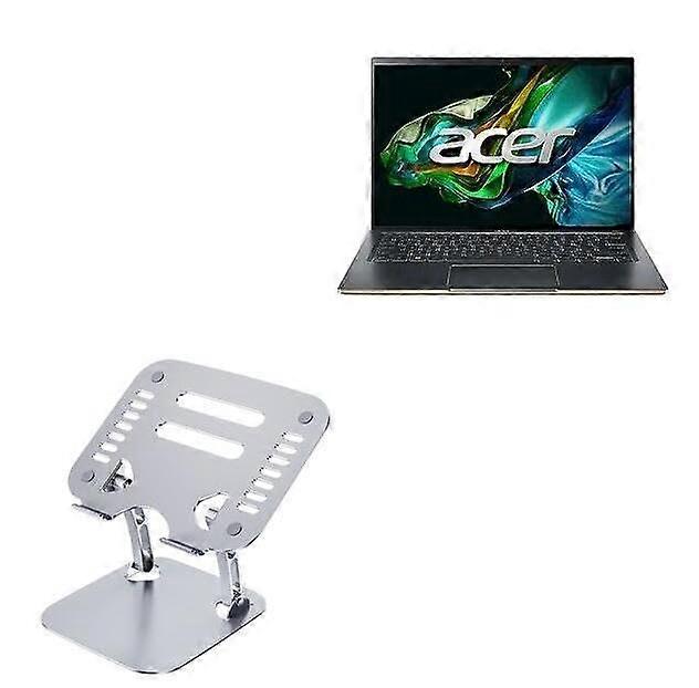 Stand and Mount Compatible with Acer Swift 14 - Executive VersaView Laptop Stand, Ergonomic Adjustable Viewing Angle Metallic Riser - Metallic Silver