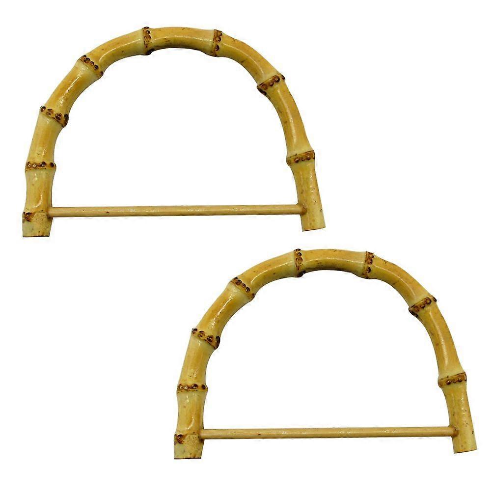 Handmade Bag Handles DIY Bag Accessories D Type Handles 2Pcs Bamboo
