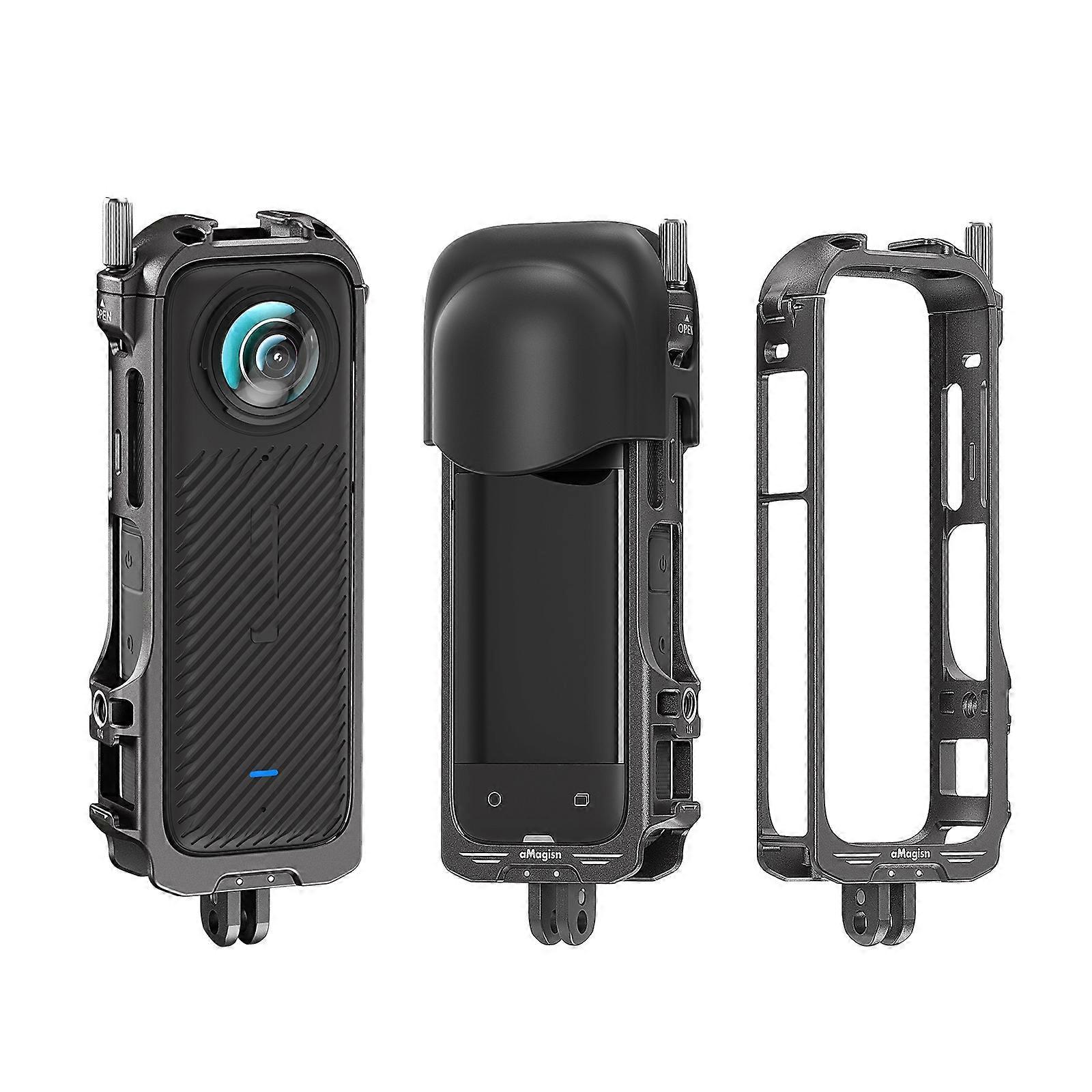 For Insta360 X4 AMagisn Metal Protective Housing Frame 2 Claws Rabbit Cage 2 Claws Version