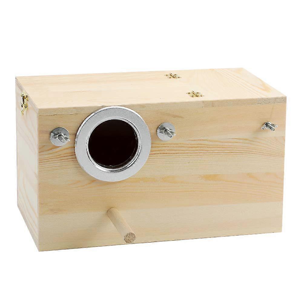 Pine Wood Parakeet Nest Box Bird House Budgie Breeding Mating Box for Lovebirds Cockatiel Parrotlets (XL)
