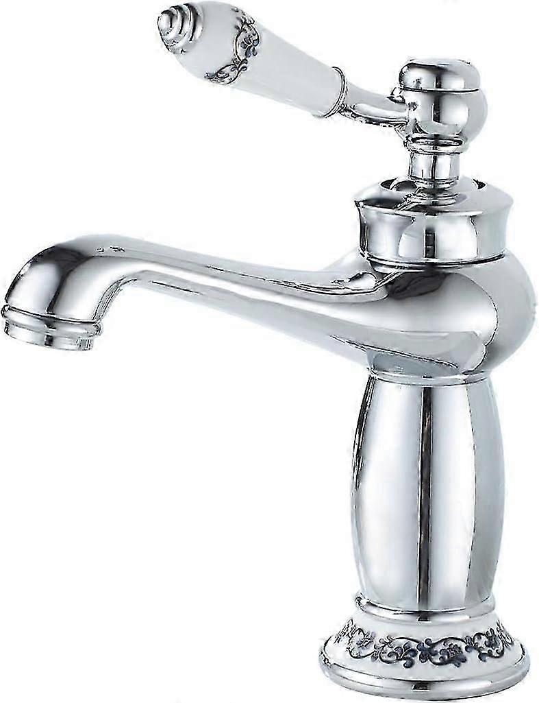 Bathroom Faucet, Single Lever Bathroom Faucet Chrome, for Bathroom Sink or Basin, Hot and Cold Adjus