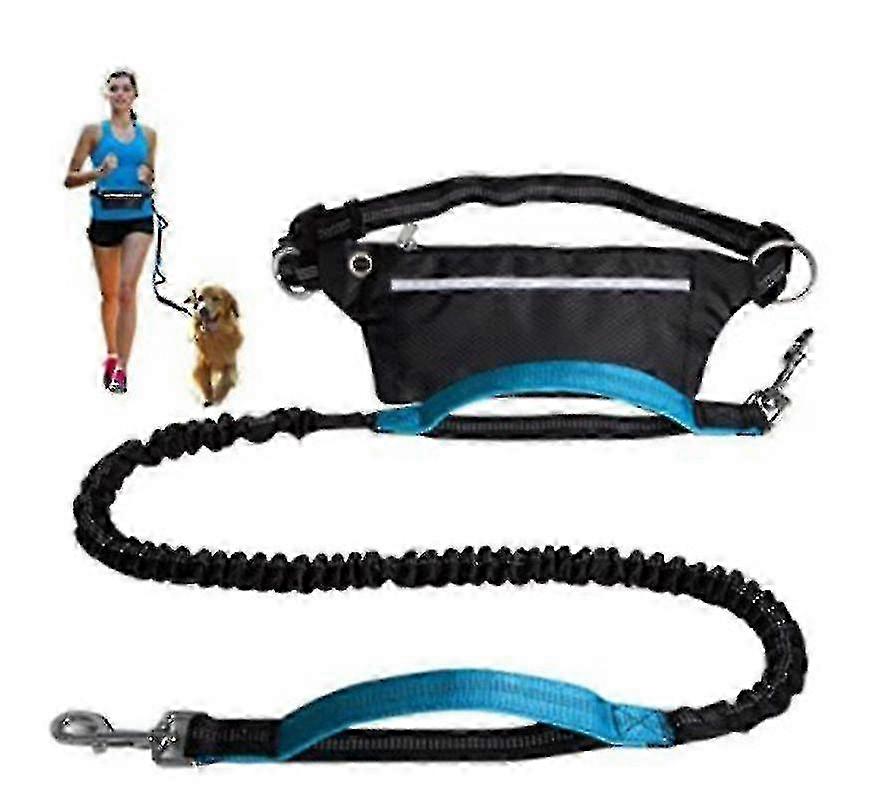 Reflective Jogging Leash for Dogs - Adjustable Bungee Retractable Design with Hip Belt