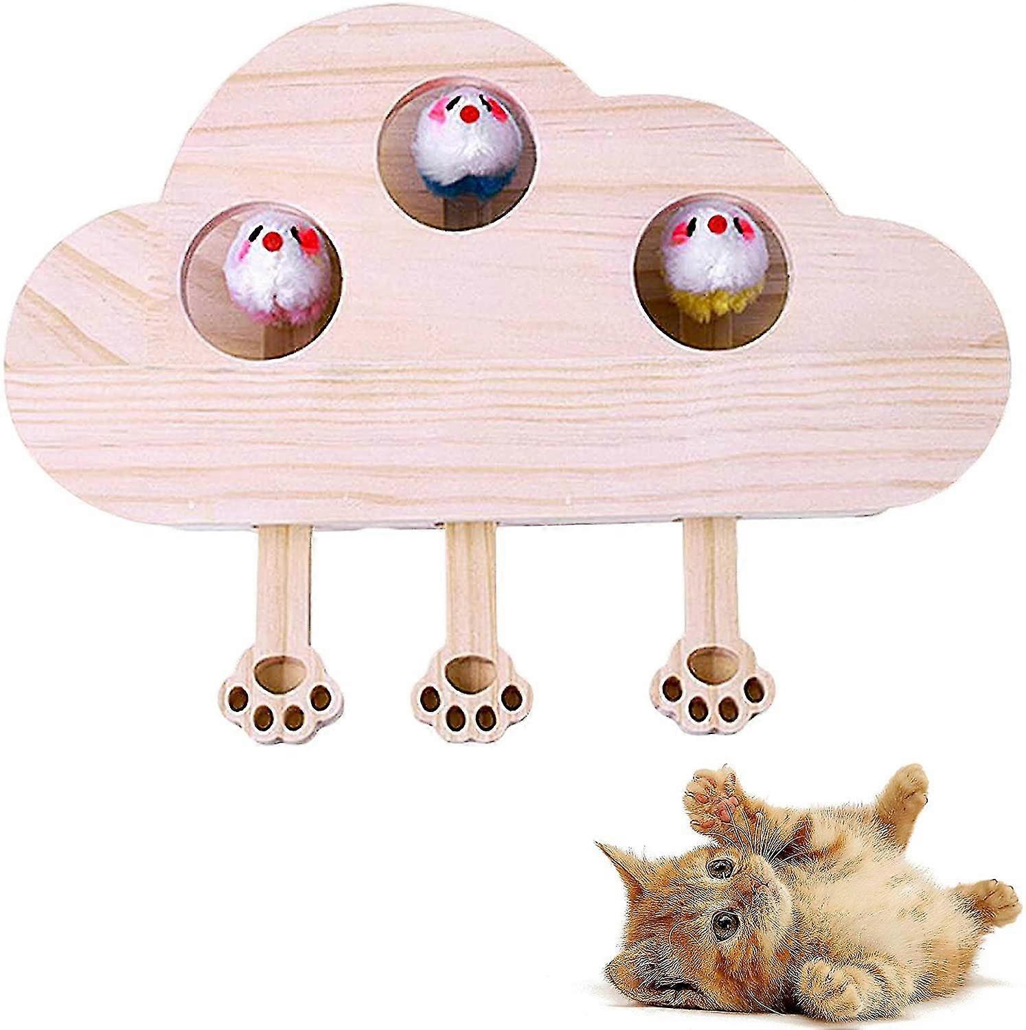 Cat Toy Clouds Shape Wooden