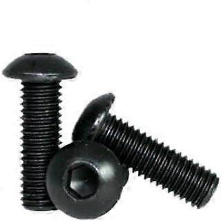 M2-0.40 x 10 mm Button Socket Head Cap Screws, Class 12.9, Black Oxide Finish, Coarse Threads, Fully Threaded, 25 Pack