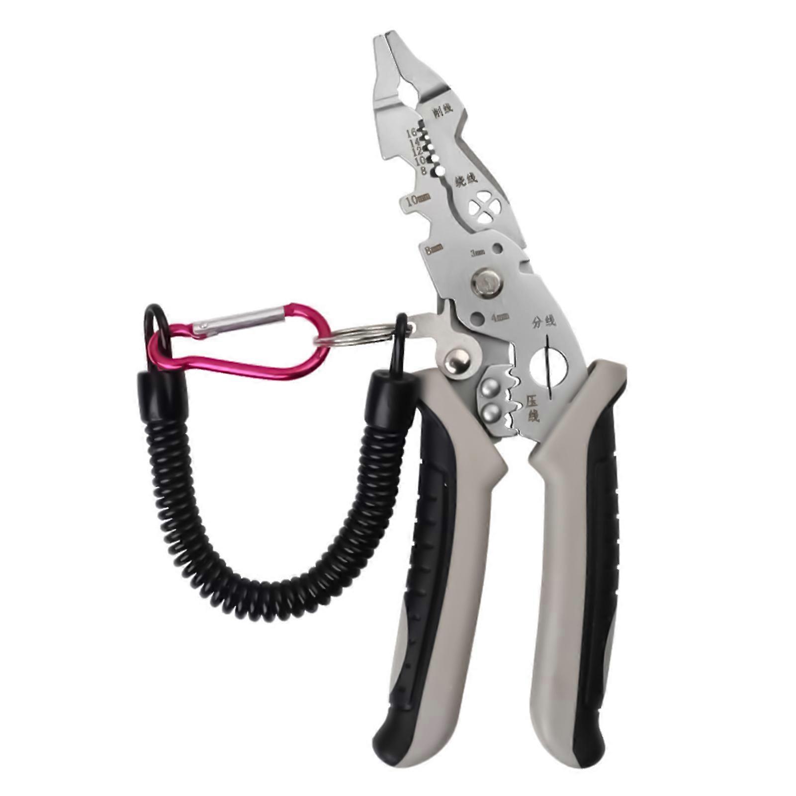 Multipurpose Cable Stripper Tools with Non-slip Handle Bend/Straight Head Pliers