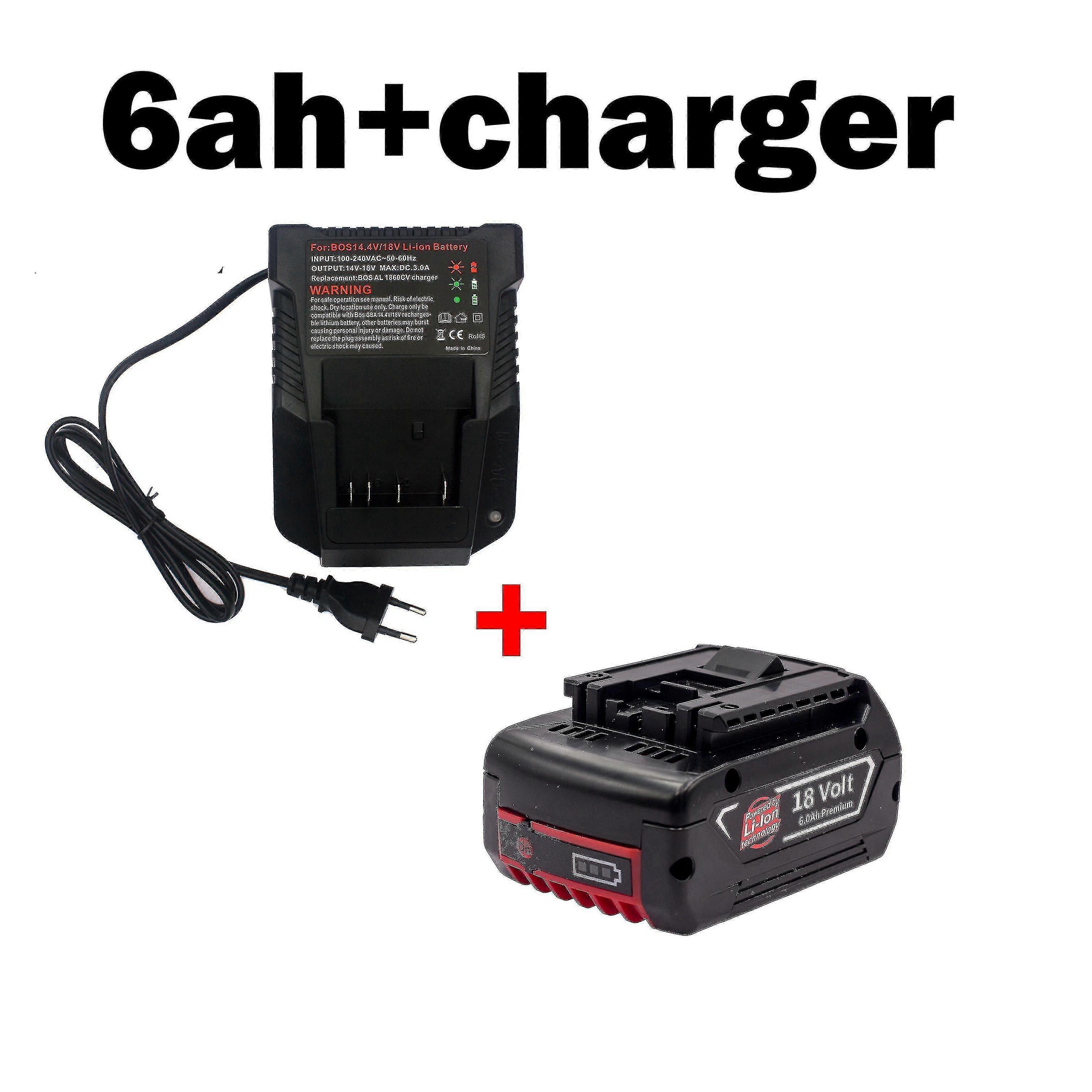 18v6.0a Rechargeable Li-ion Battery For Bosch 18v 6ah Power Tool Backup 6000mah Portable Replacement Bat609 Indicator Light