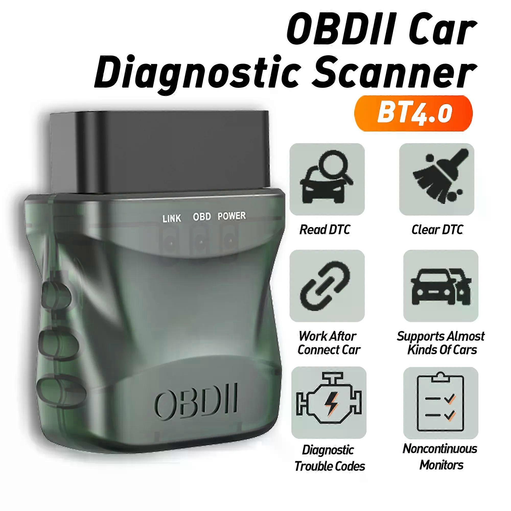 Bluetooth OBD2 Scanner Diagnostic Tool, Car Code Reader OBDII/EOBD Scanner with Reset, BT4.0 Diagnostic Scan Tool