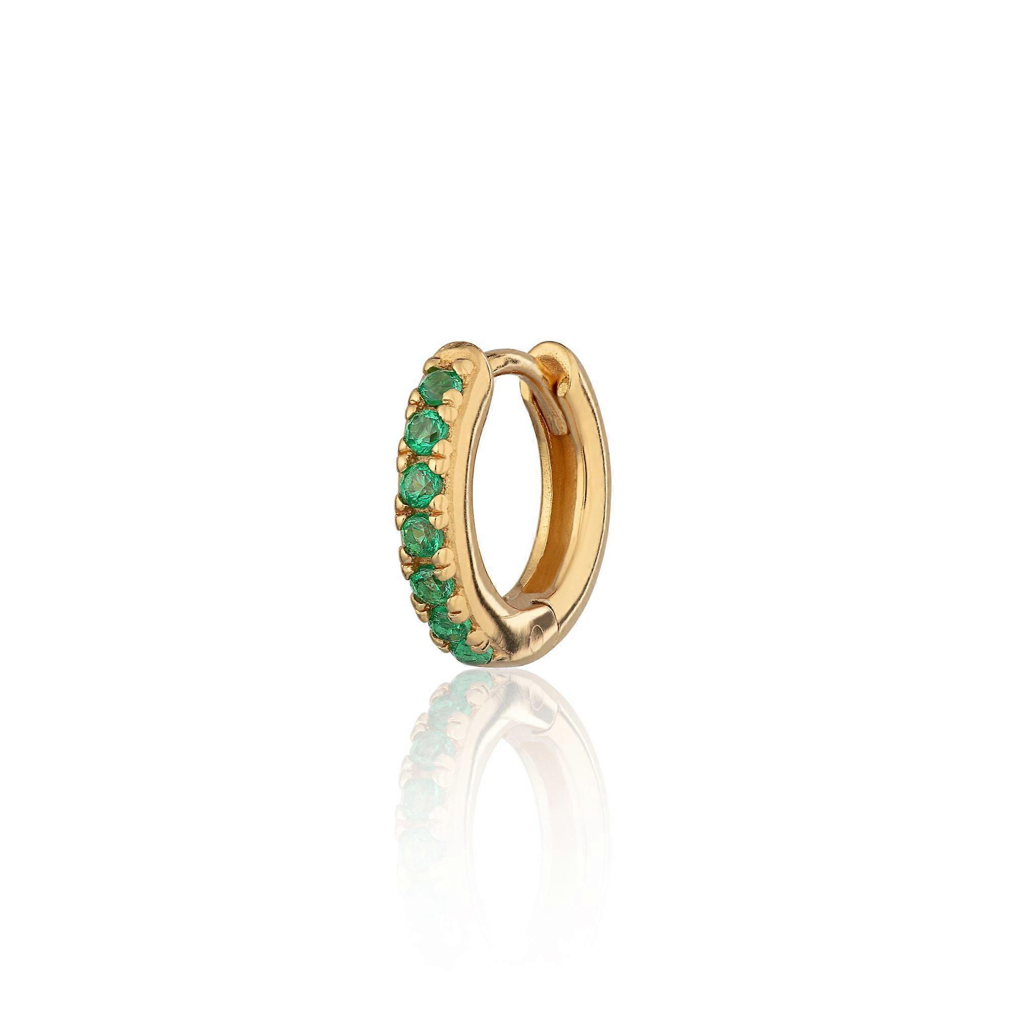 Green Stone 7mm Cartilage Hoop Single Earring