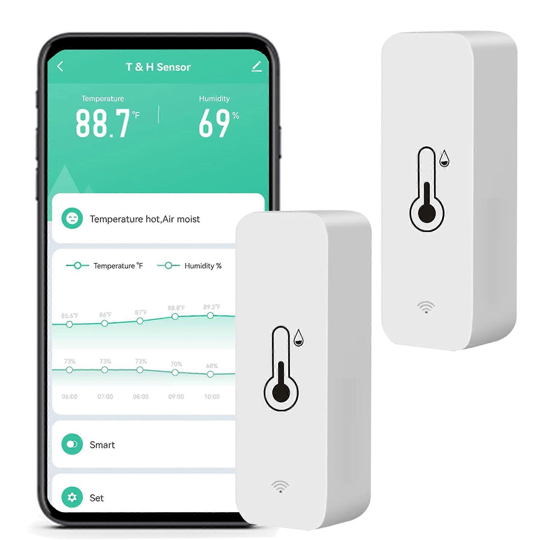 WiFi Humidity Temperature Monitor Smart Hygrometer Thermometer with Remote Alerts for Home and Office Use