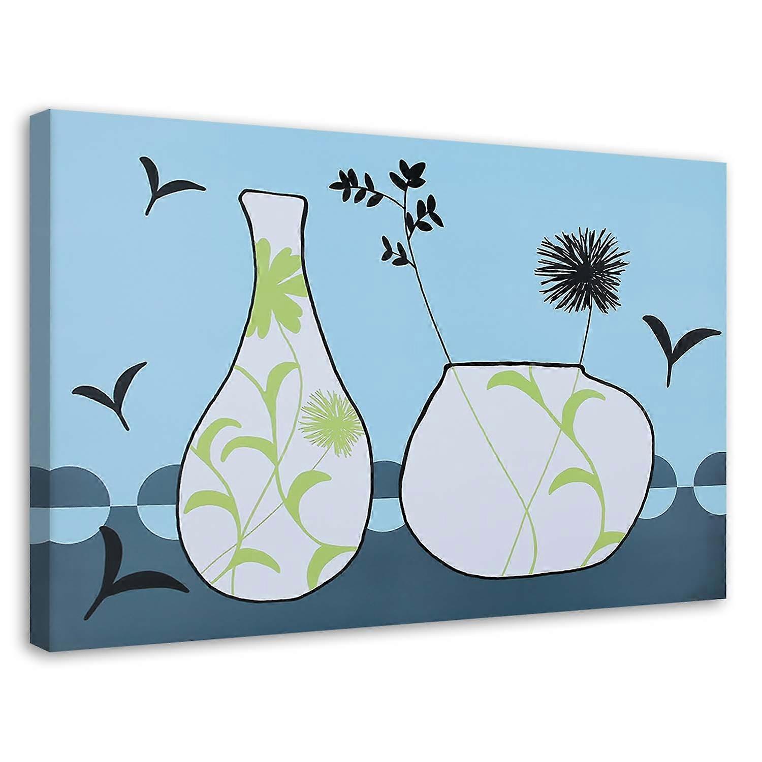 Imprimare pe pânză, Flori într-o vază - abstract - 120x80