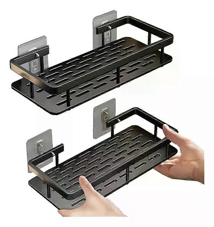 2pcs large capacity wall mounted plastic shelves