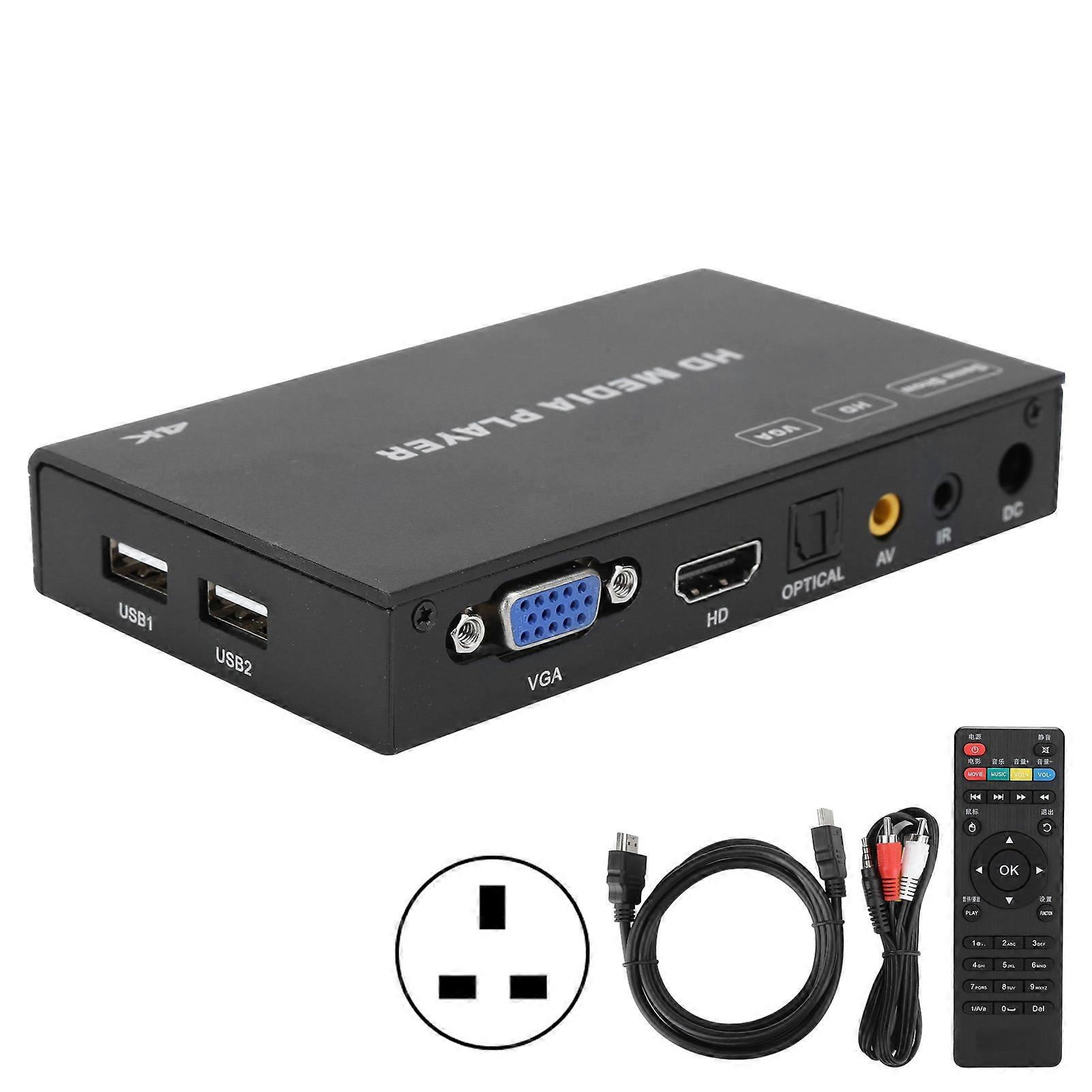 X6 Super High Definition 4K Digital Media Player HDMI Automatic/Loop Playback 100‑240V