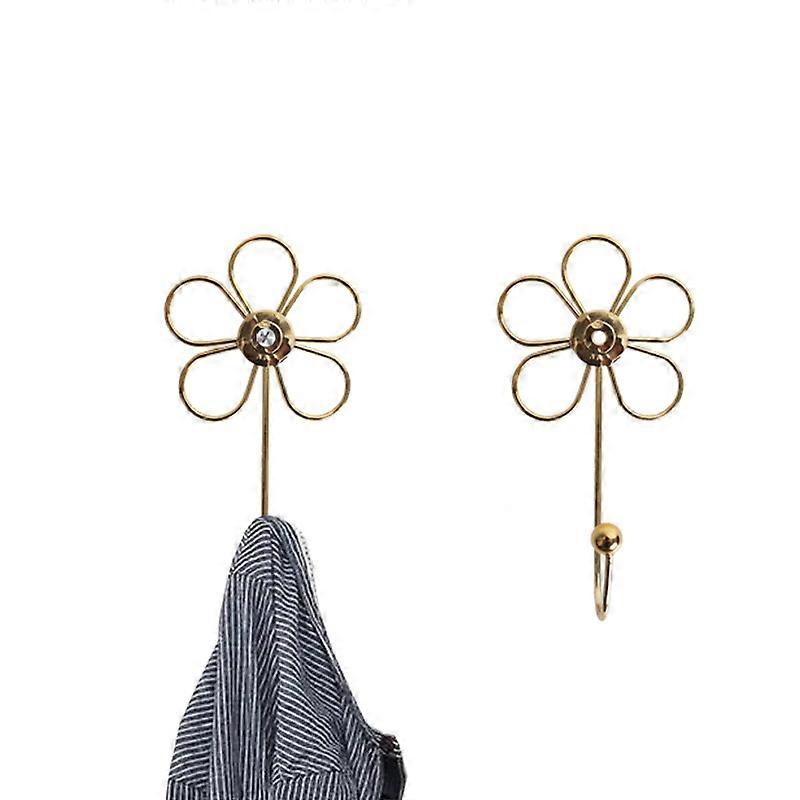 Set of decorative flower wall hooks for hanging scarves, towels, keys