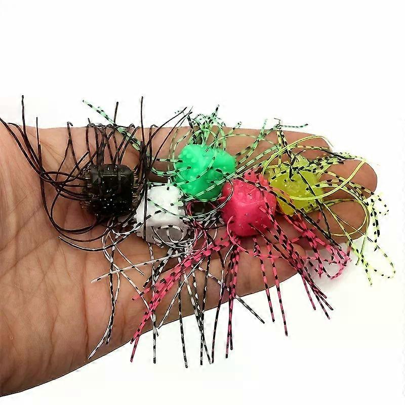 10 STKS Zacht Vissen Kunstaas Dobbelstenen Vorm Whisker Design Heldere Kleur Aas
