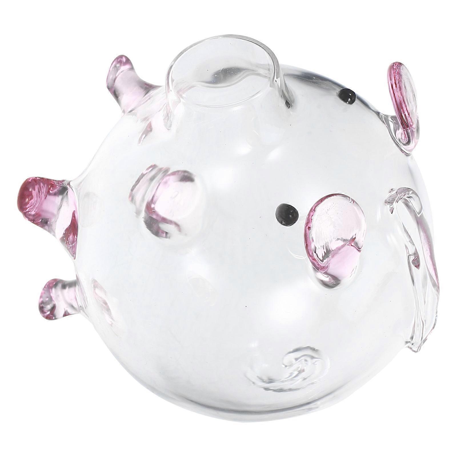 Functional Coin Bank, Clear Glass with Adorable Pig Shape for All Ages