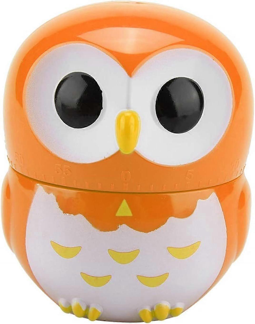 Owl Mechanical Timer - Manual Digital Kitchen Timer - Kitchen Counters - Alarm Clock - Orange
