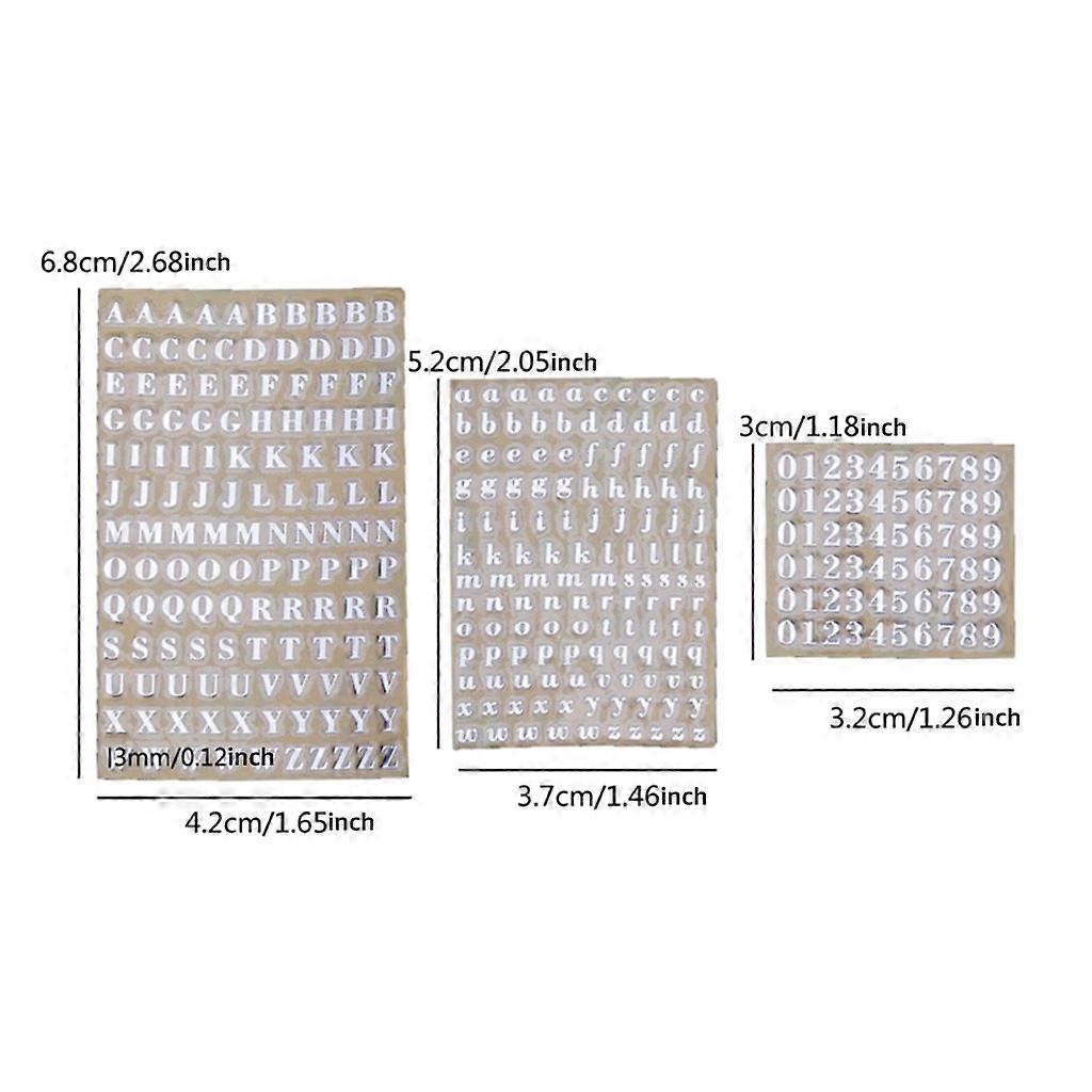 3Pcs Alphabet Letters Chunky Glitter Epoxy Resin Decorative Stickers Engkish Letters Numbers UV Epoxy Resin Fillings  Silver