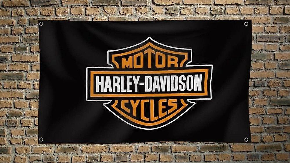 Harley-Davidso<wbr/>n 3x5 FT σημαία αυτοκίνητο μαύρο πανό για γκαράζ Man Cave Wall QQTO535