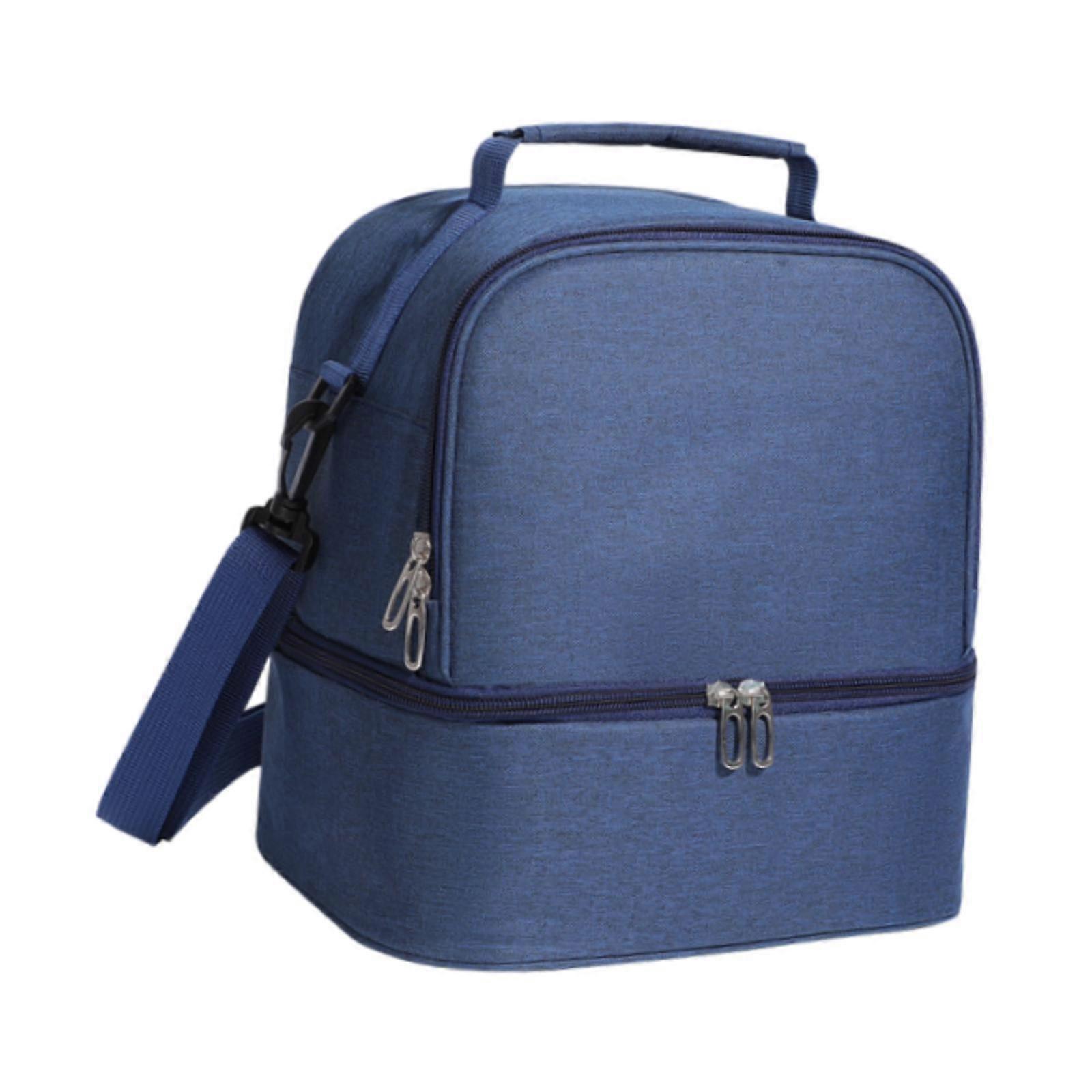 Insulated Lunch Bag Double Layer Cooler Lunch Container Double Deck Lunch Box