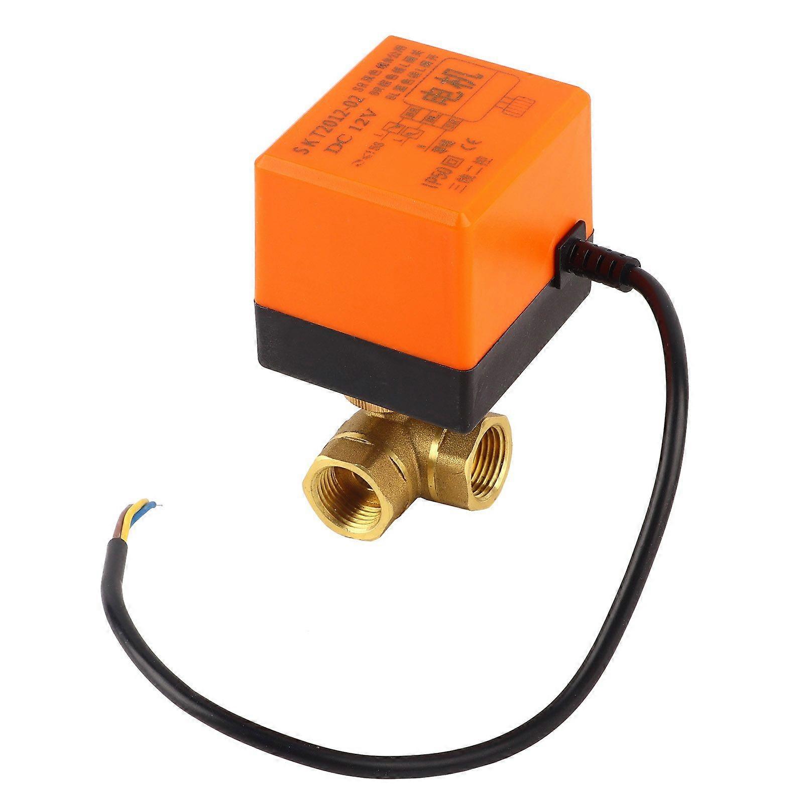 High quality  DN15 three-wire two-control DC12v three-way electric ball valve