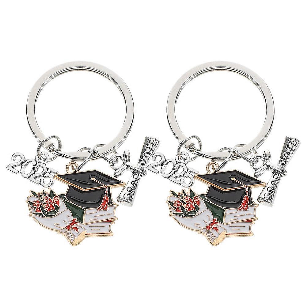 It seems like you're referring to a product listing or description for graduation themed keychains. Here's polished and detailed version of that