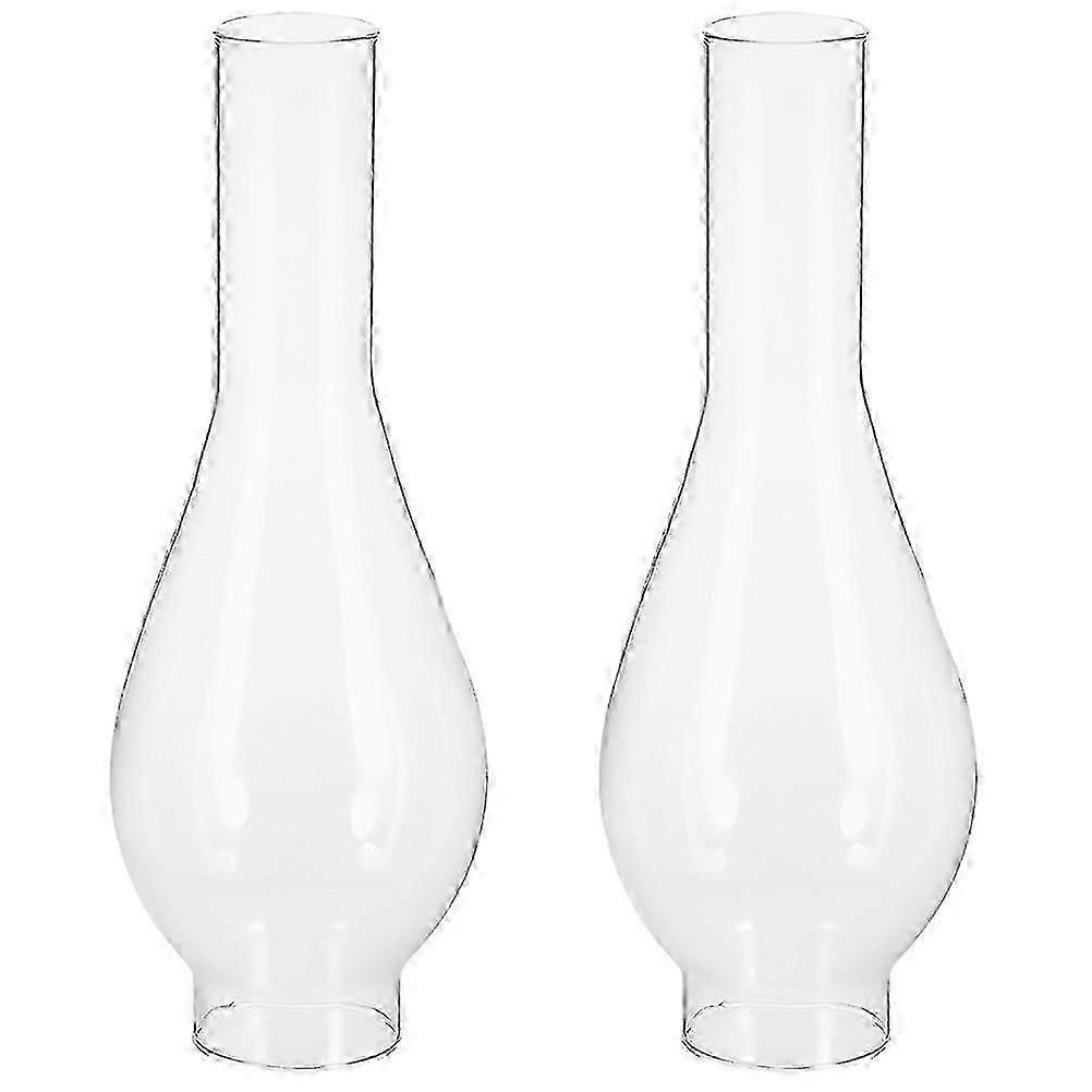 2pcs abat-jour clair pour lampe à huile lampe de remplacement cheminée verre kérosène lampe cheminée -GHJK