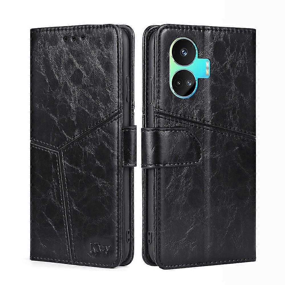 Geometric Stitching Leather Phone Case