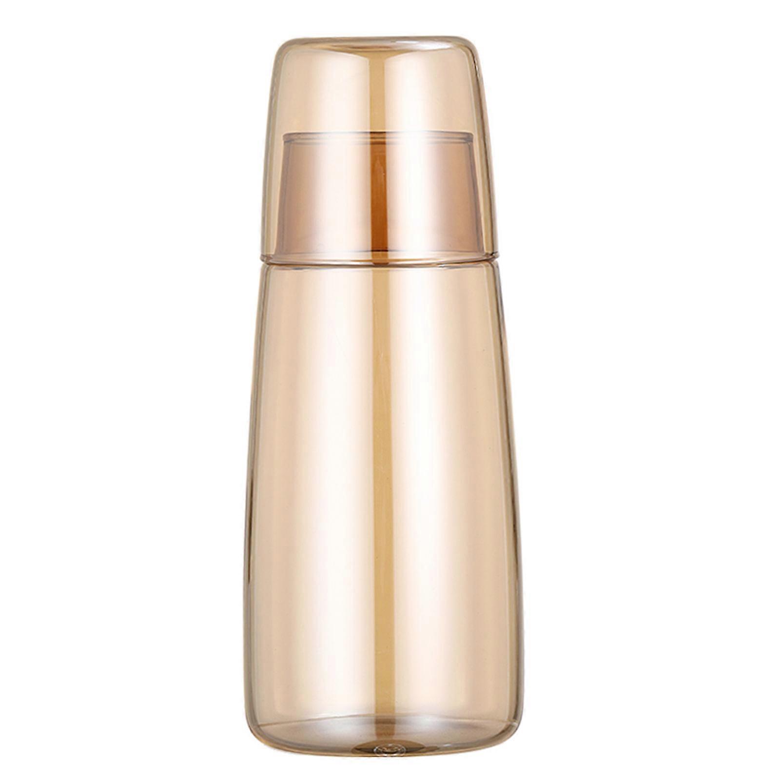 Champagne-Coloured 750ml Water Pitcher with Drinking Cup Set Single-Person Home Use Durable Lightweight Plastic Design Ideal for Cold Wate