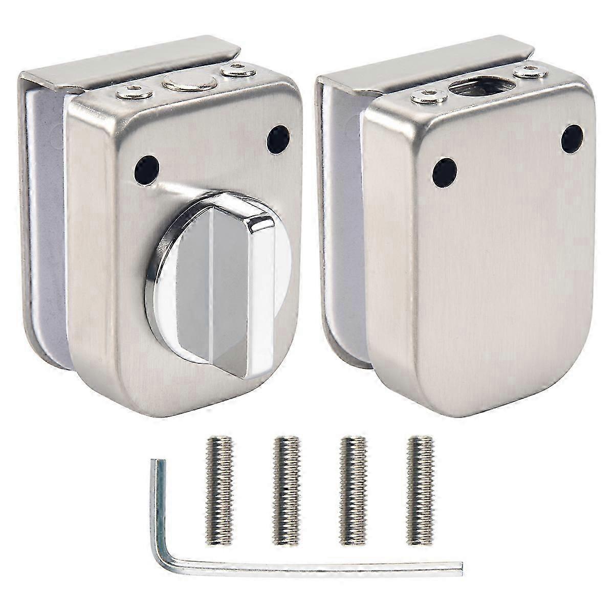 Stainless Steel,glass Door Lock/bolt,138a ,without Drilling,for Double Glass Door, Frameless
