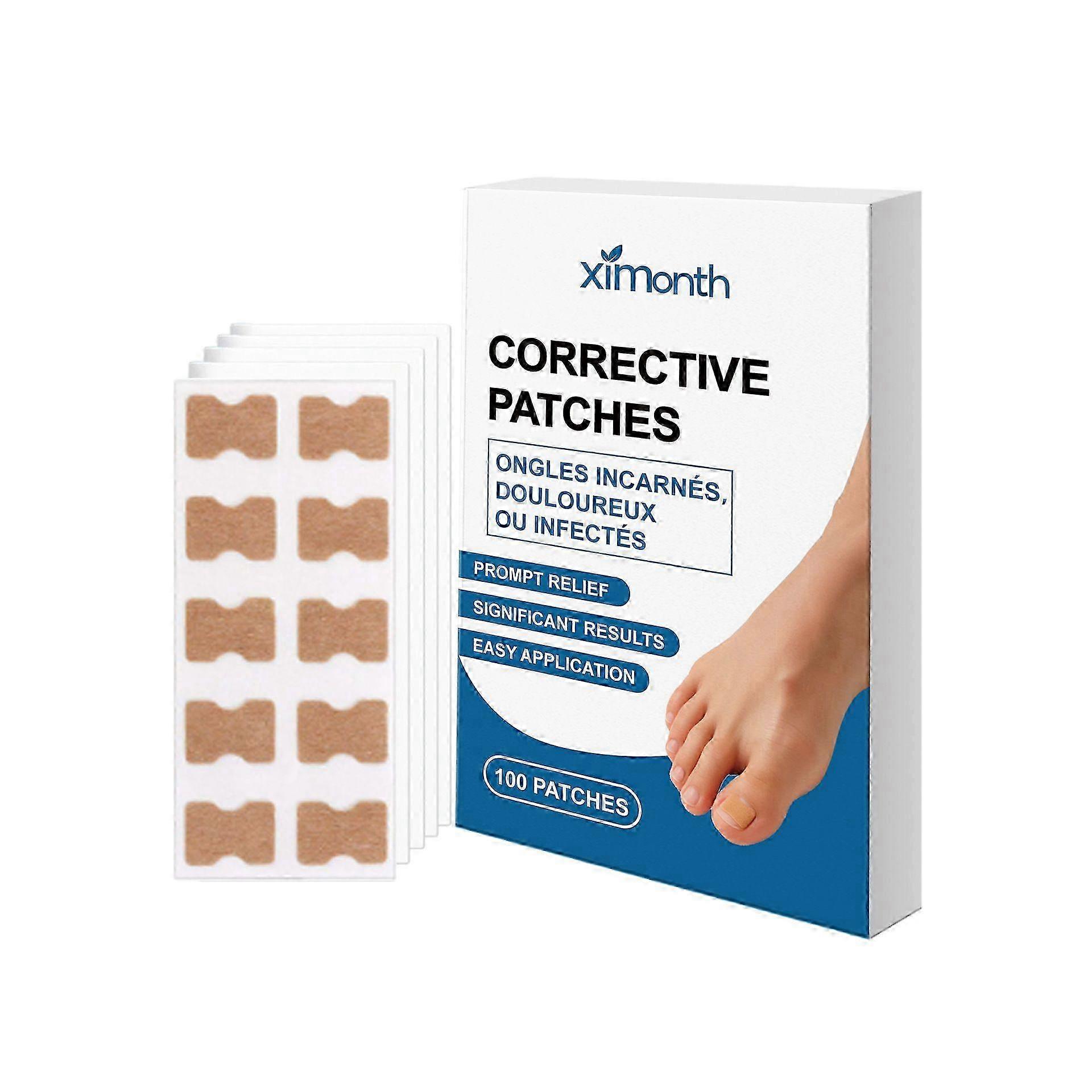100Pcs Ingrown Toenail Corrector Patches Painless Ingrown Toenail Treatment Breathable & Secure Nail Correction Strips
