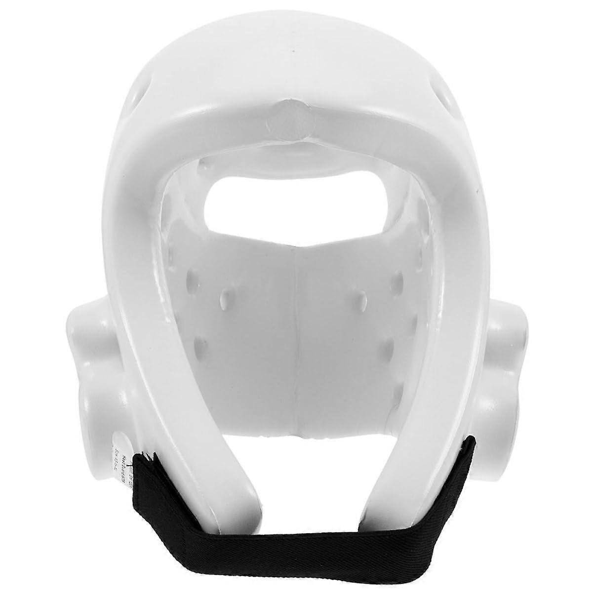Boxing Headgear with Gloves and Combat Helmet for Adults, PU Sparring Helmet for Boxing and Taekwondo Training, White