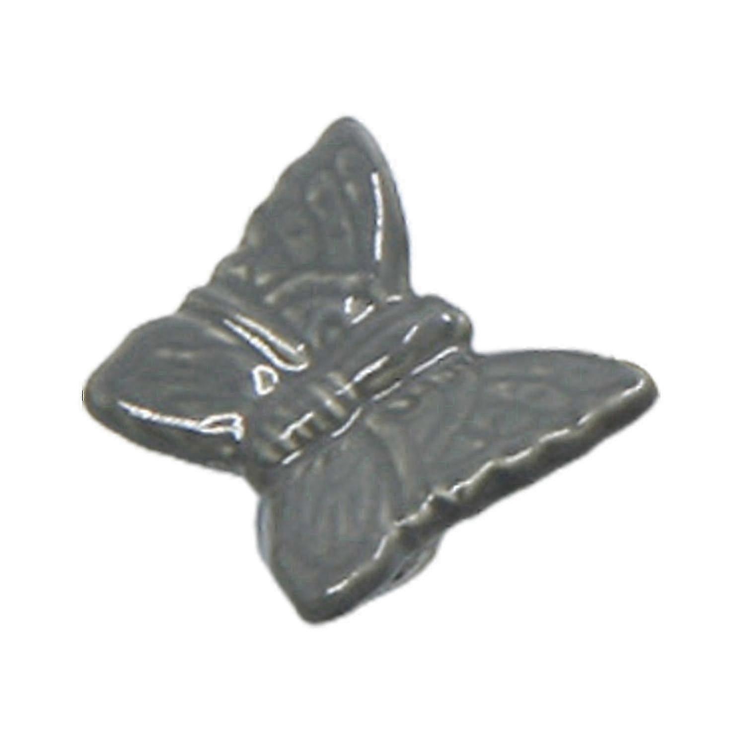 Butterfly Drawer Knob - Ceramic Cabinet Handle, Durable & Stylish - Grey