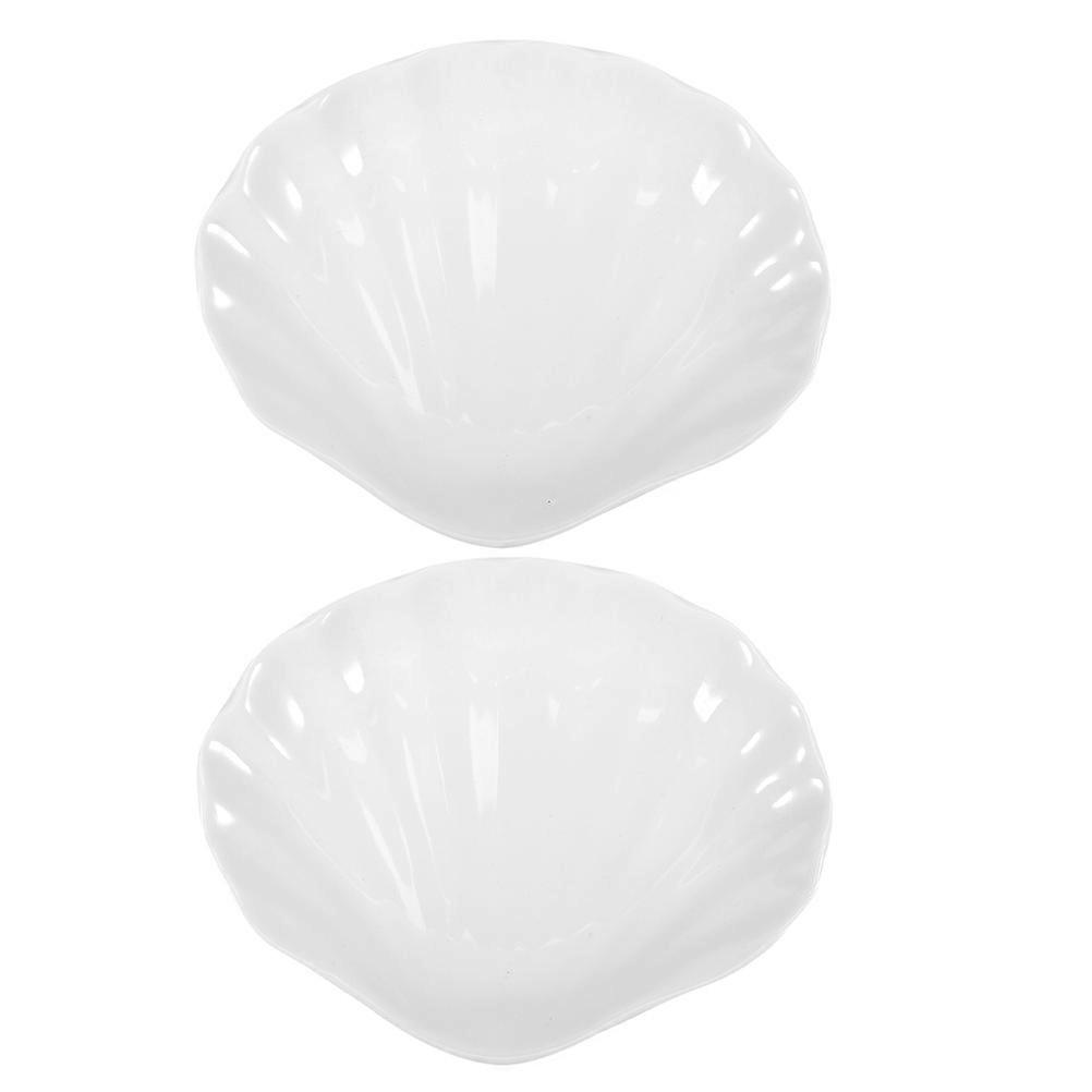 Appetizer Plates Imitation Ceramic Appetizer Tray Home Restaurant Round 2Pcs