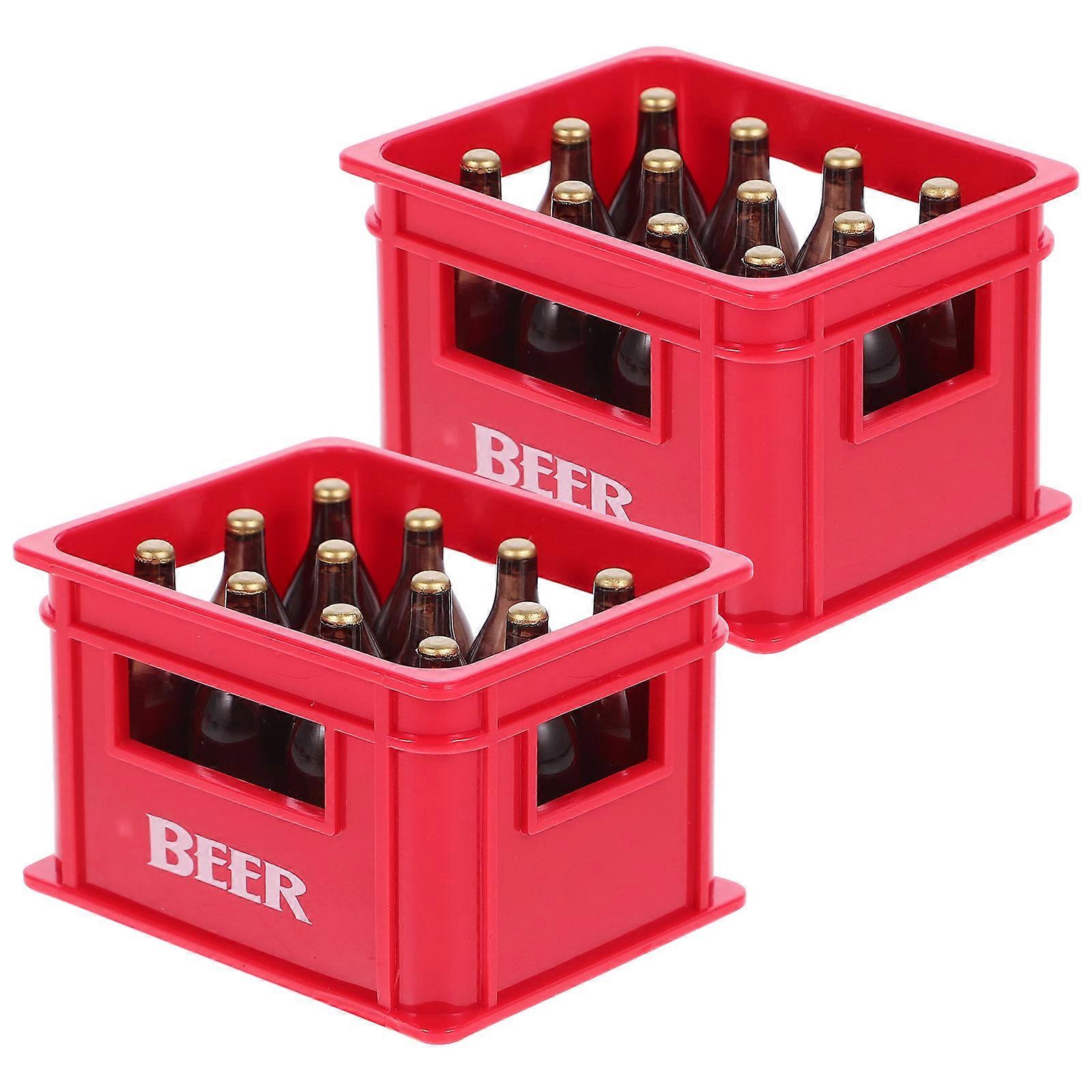 Box with Magnet, Portable Plastic Beer Fun for Dad Duty, 2PCS Red
