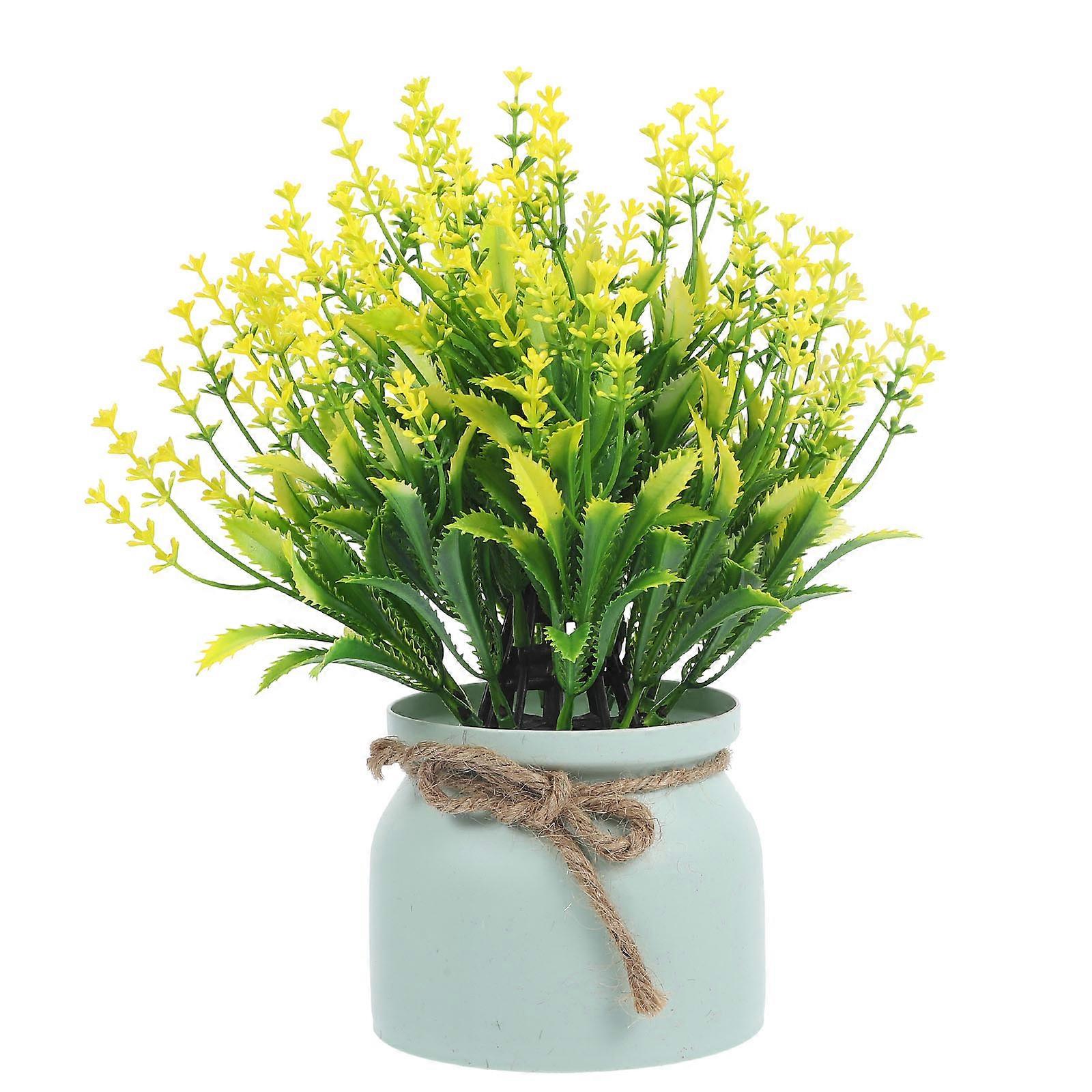 Fake Flower Pot Artificial Flower Plants Pot Imitation Bonsai Ornaments Office Decor Multi Color Simulation Design 1Set
