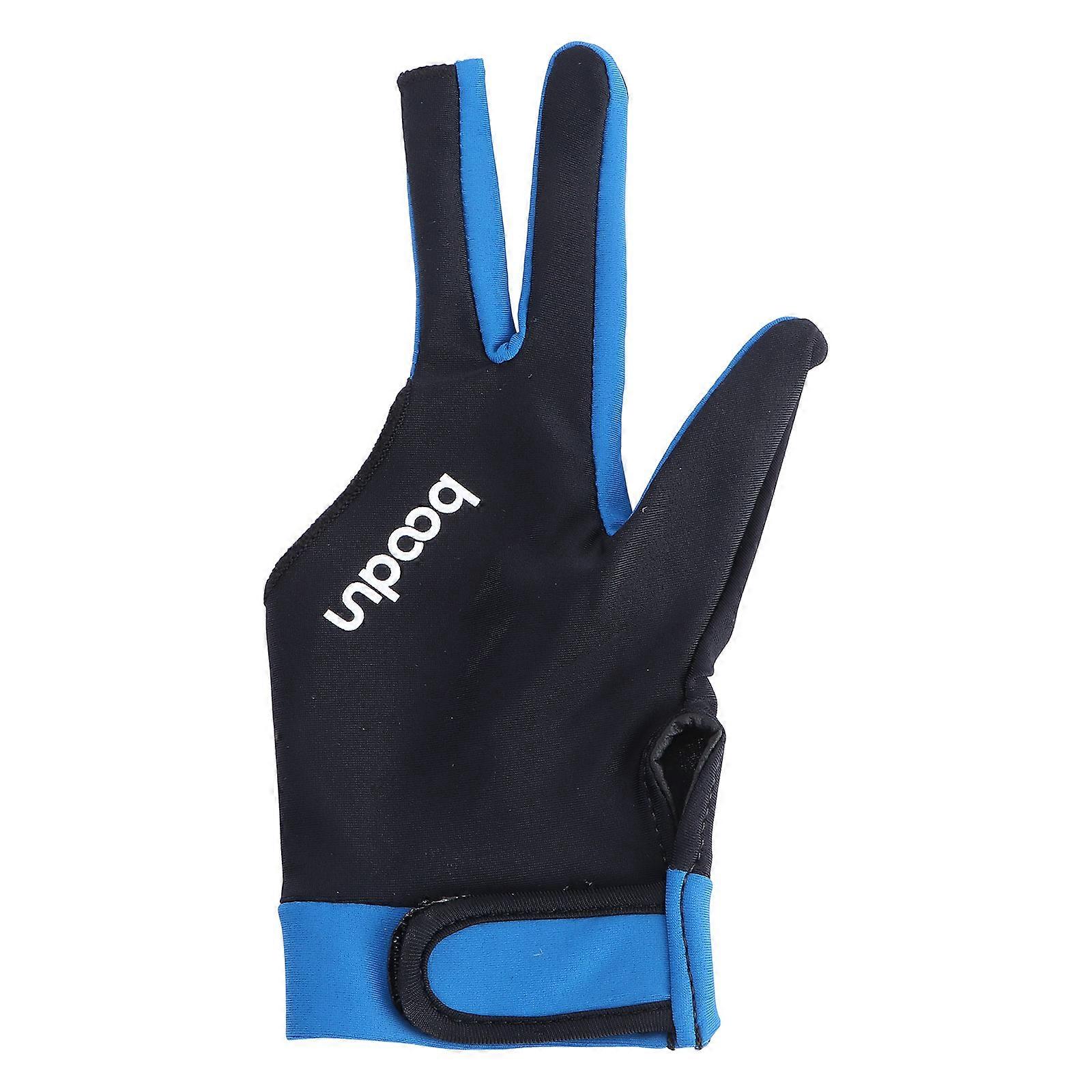 Gloves Billiard Three-Finger Gloves Table Tennis Billiards Open-Fingered for Men Women Sky Blue M 1Pcs