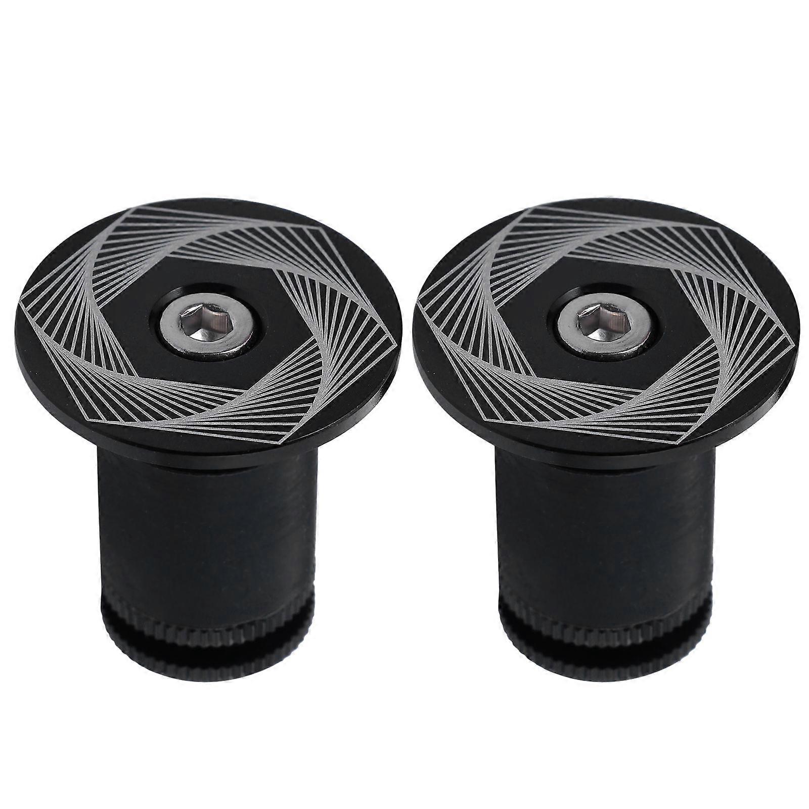 Bike Handlebar End Plug Cycle Handlebar End Caps Aluminum Alloy Protection For Cyclists Compact Round Shape 3x2.7 Cm 2Pcs