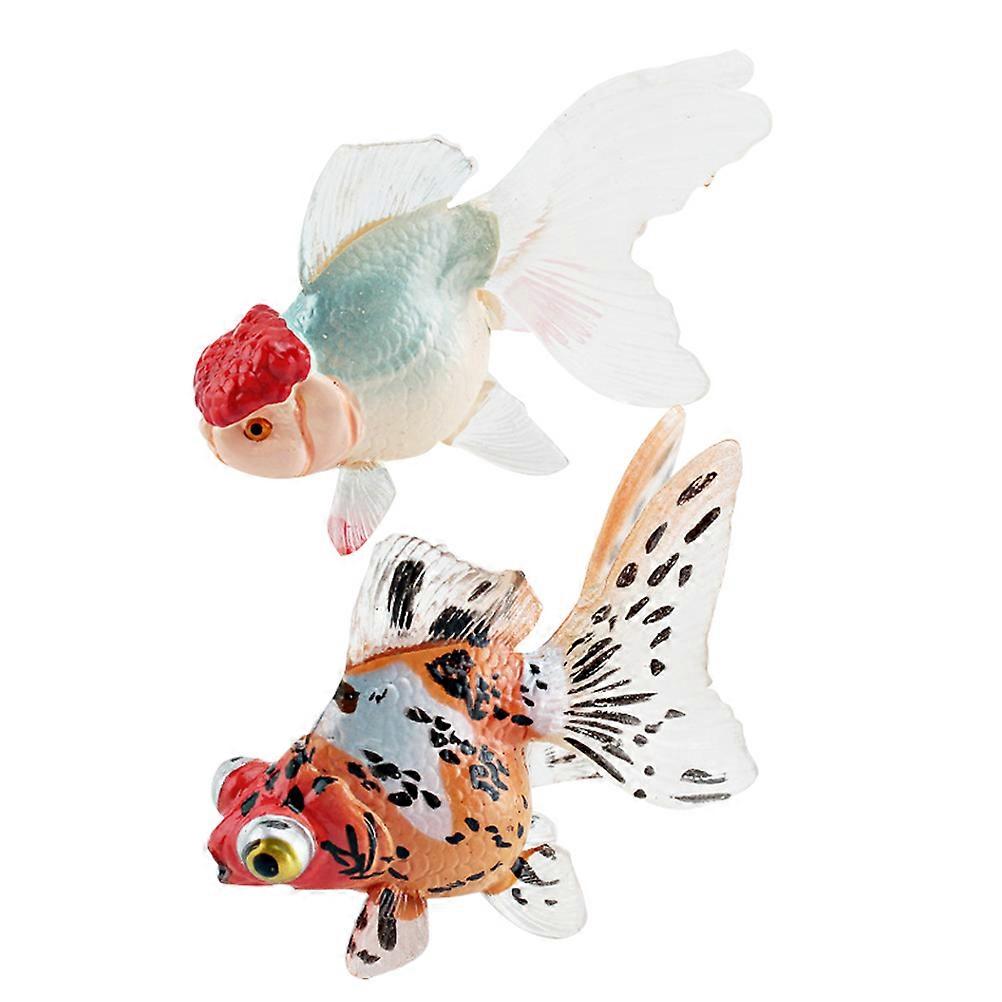 Simulation Goldfish Model Decorative Artificial Fish Multi Colored Realistic Design For Aquarium Decoration 2Pcs