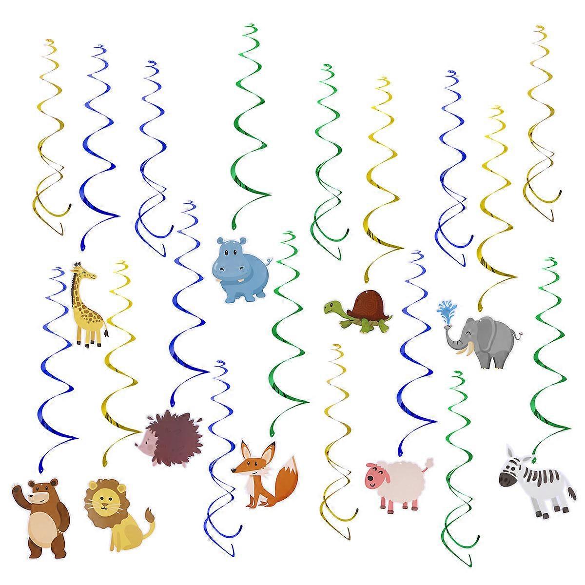 Jungle Animal Party Photo Props Hanging Decoration For Ceiling 30Pcs Assorted Color