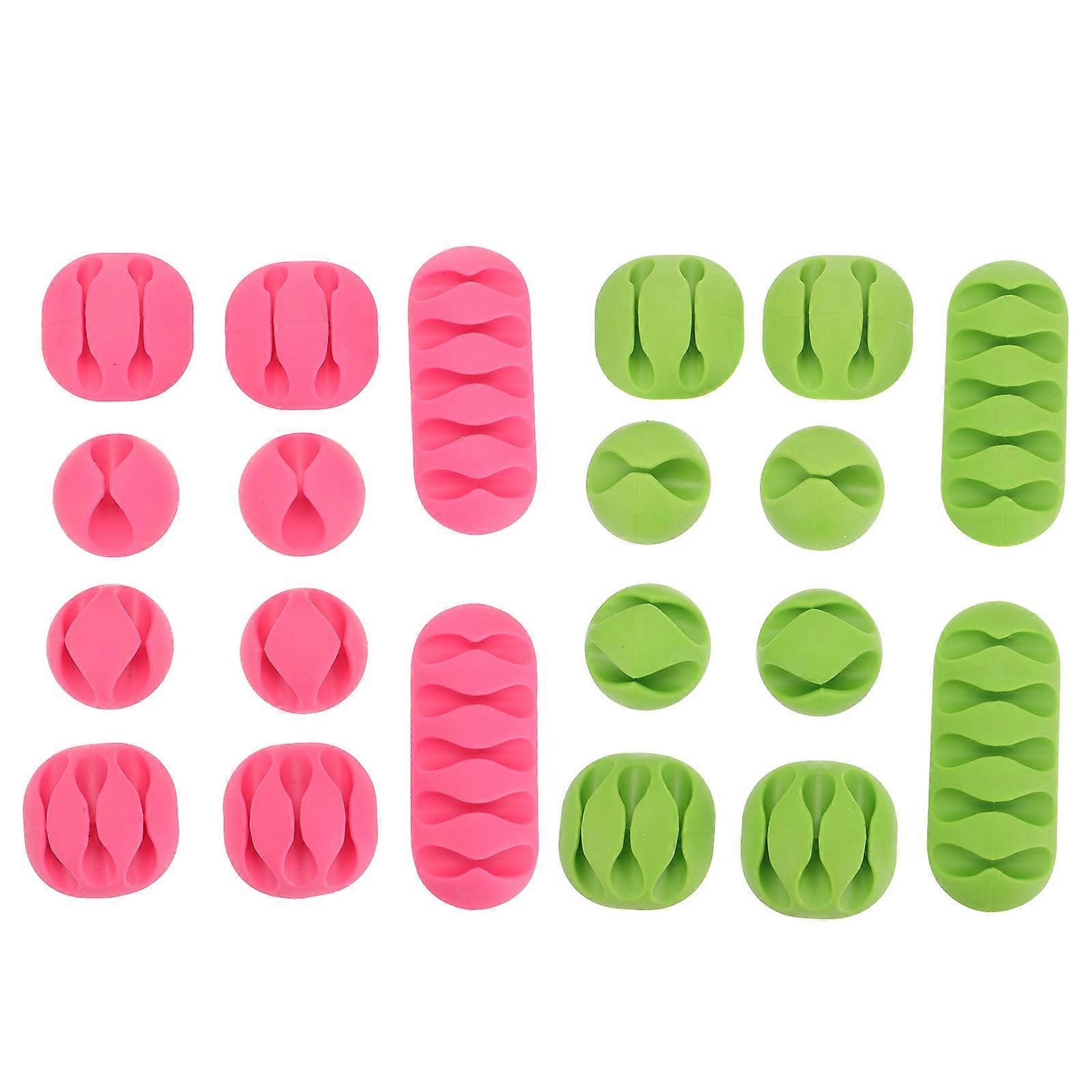 Cable Holder Cord Organizer For Home Use Green 8.2X2X1.1CM Cable Management 20Pack